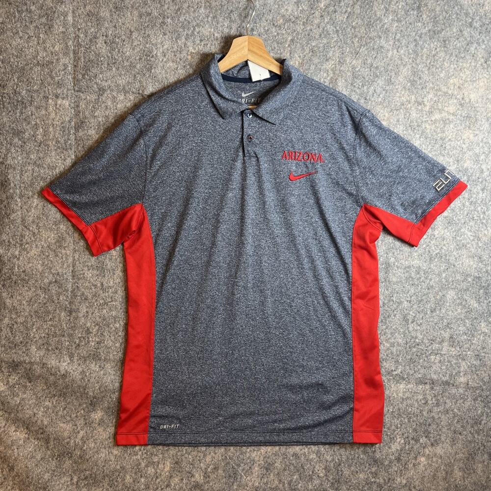 Nike Elite U of Arizona Wildcats Polo Shirt Mens Large Dri Fit Performance